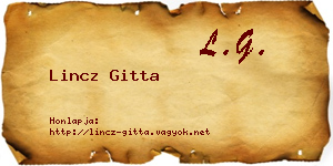 Lincz Gitta névjegykártya